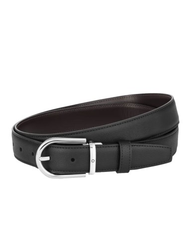 Montblanc Cintura Reversibile nera/marrone 30 mm con fibbia a Ferro di Cavallo » Vendita Online » Lazzaroni Penne